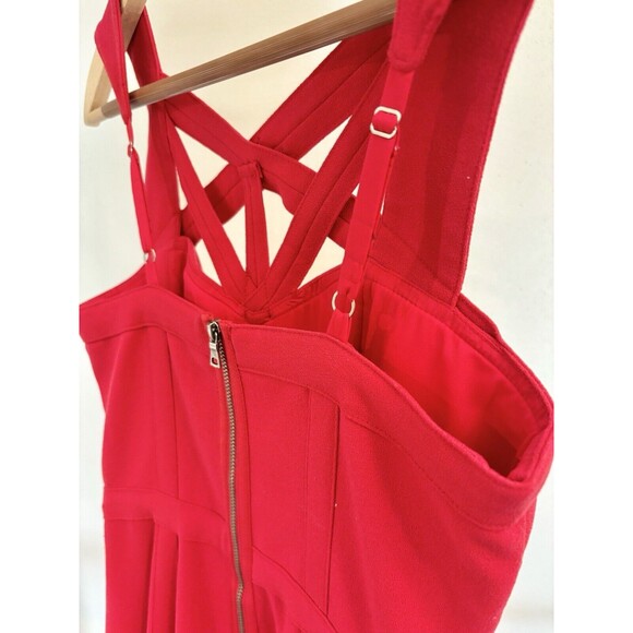 BCBG MAXAZRIA Red Yasminka Corset A-Line Fit & Flare Party Dress Size 0 - Picture 6 of 10